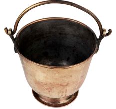 Brass Bucket Golden With Swing Handle And Round Base