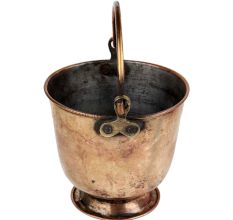 Brass Bucket Golden With Swing Handle And Round Base