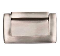 Brass Rectangular Flush Lift Handle knob In Brushed Silver Color