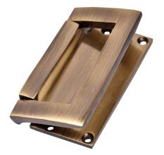 Brass Antique Gold Flush Lift Handle Pull Knob In Rectangular Shape
