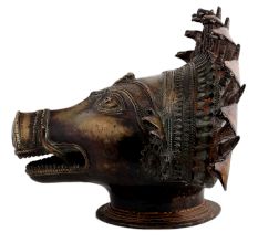 Brass Boar Head Statue Vishnu Avatar With Cobra Head Crown
