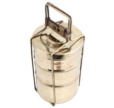 Golden Brass Three storage Tiffin Box Or Lunch Box