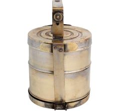 Brass Lunch Box Tiffin With A Thick Frame And Lock