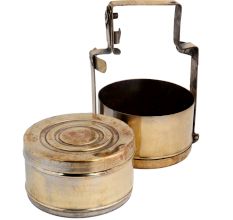 Brass Lunch Box Tiffin With A Thick Frame And Lock