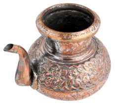 Copper Handmade Tea Pot Carved Design And Spout Kettle
