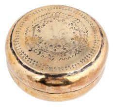 Round Handcrafted Brass Storage Box