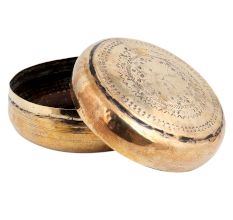 Round Handcrafted Brass Storage Box
