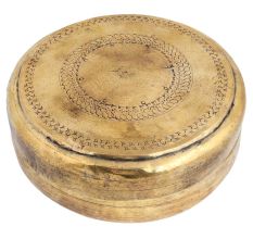 Old Brass Round Chapatti Box Trinket Box