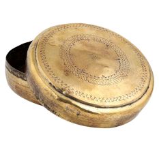 Old Brass Round Chapatti Box Trinket Box
