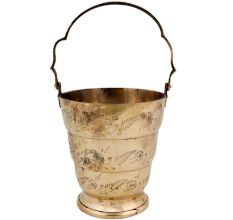 Brass Carved Bucket Engraved Leaves And Flowers