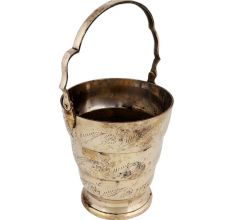 Brass Carved Bucket Engraved Leaves And Flowers