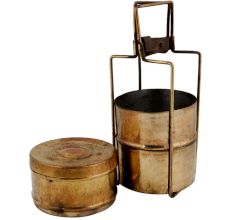 Three Brass Container For Decoration Showpiece