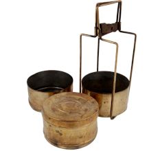 Three Brass Container For Decoration Showpiece