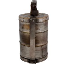 Brass Three Tier Chapati Box With Thick Handle