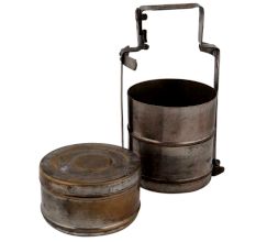 Brass Three Tier Chapati Box With Thick Handle