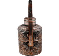 Copper Tiffin Box With Engraved Floral Design