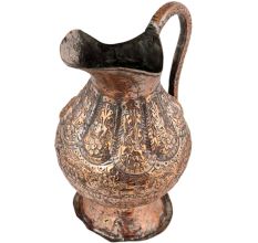 Hand Crafted Copper Jug Engraved Floral Design