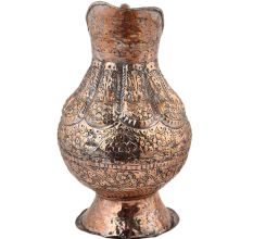 Hand Crafted Copper Jug Engraved Floral Design