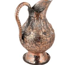 Hand Crafted Copper Jug Engraved Floral Design