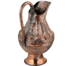 Repousse Copper Water Pitcher Jug