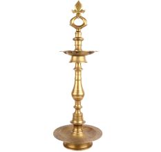 Brass Oil Lamp Four Faceted South Indian Lamp