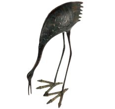 Handcrafted Crane Brass Bird Statue Home Decoration