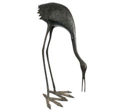 Handcrafted Crane Brass Bird Statue Home Decoration