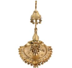 Exquisite Brass Peacock Many Diyas Hanging Bells Dancers Figurine