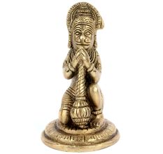 Brass Sitting Hanuman Worship Statue