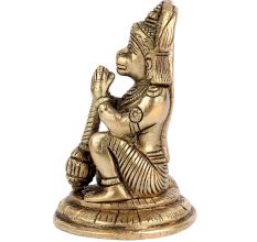 Brass Sitting Hanuman Worship Statue
