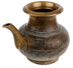 Handmade Brass Holy Water Pot With Stout For Worship