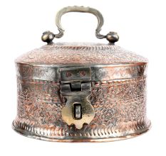 Hand Crafted  Round Copper Paan Daan Floral Design Gift