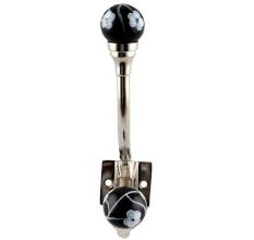 Black Floral Ceramic Iron Hooks