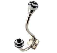 Black Floral Ceramic Iron Hooks