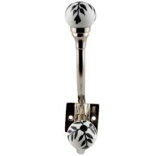 Black Leaf Ceramic Iron Hooks
