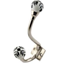 Black Leaf Ceramic Iron Hooks