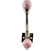 Pink Dotted Ceramic Iron Hooks