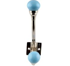 Solid Turquoise Ceramic Iron Hooks