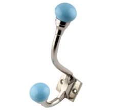 Solid Turquoise Ceramic Iron Hooks