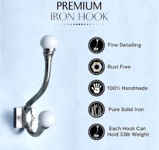 Solid White Ceramic Iron Hooks