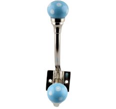 Turquoise Dotted Ceramic Iron Hooks