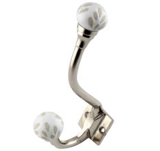 White Etched Ceramic Iron Hooks