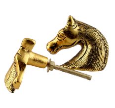 Two Horses Facing Metal Cabinet Knobs One Pair