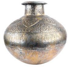 Repousse Floral Copper Water Pot Vintage Collection