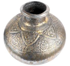 Repousse Floral Copper Water Pot Vintage Collection