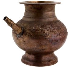 Indian Spouted Floral Brass Pot Lota