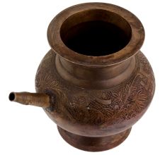 Indian Spouted Floral Brass Pot Lota