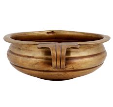 Brass Urli With Side Handles Home Decoration Bowl