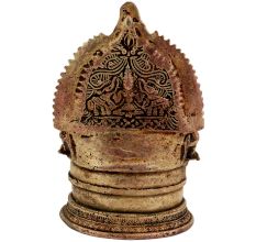 Traditional Brass Oil Lamp with Lakshmi