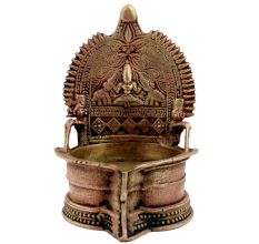 Brass Puja Gajllaxmi Vilakku Oil Lamp For Home Decoration